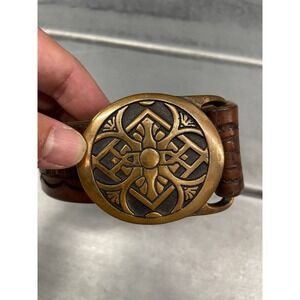 Vintage 1975 Tech Ether Guild Rays Solid Brass Belt Buckle